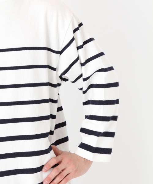 niko and...（ニコアンド）の「バスクボーダー7分袖プルオーバー【niko and ...】（Tシャツ/カットソー・メンズ・ブラック/ブルー/オフホワイト/ピンク・LARGE/MEDIUM）」の15枚目の写真