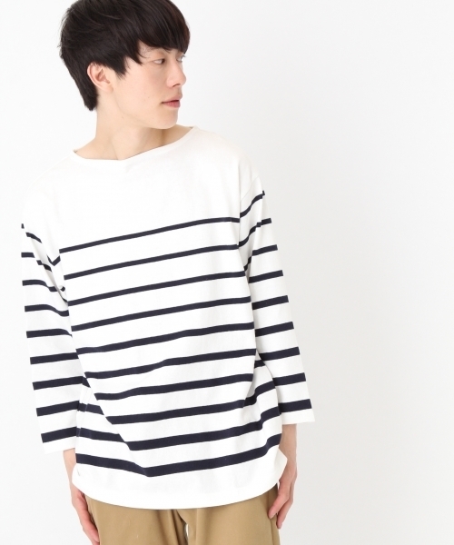 niko and...（ニコアンド）の「バスクボーダー7分袖プルオーバー【niko and ...】（Tシャツ/カットソー・メンズ・ブラック/ブルー/オフホワイト/ピンク・LARGE/MEDIUM）」の19枚目の写真