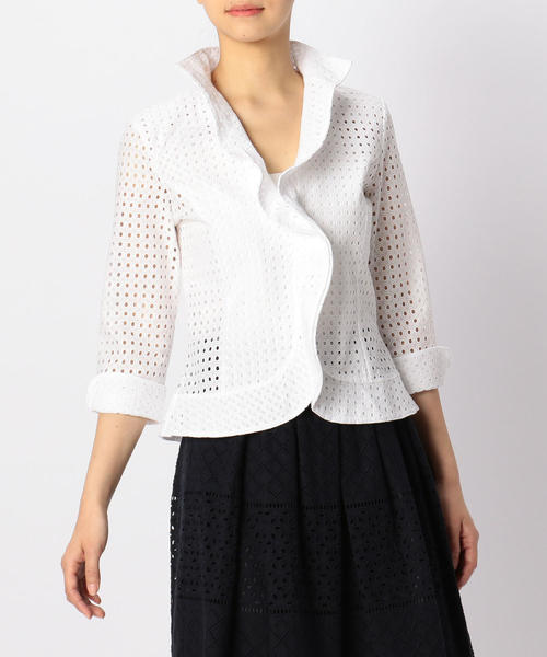 NARACAMICIE(ナラカミーチェ)の「イタリアンカットワークレースフリルブラウス(シャツ/ブラウス・レディース・ホワイト・LARGE/MEDIUM/SMALL)」の8枚目の写真