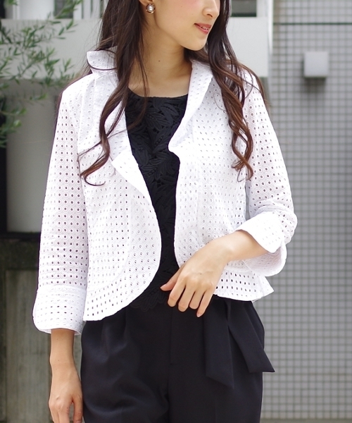 NARACAMICIE(ナラカミーチェ)の「イタリアンカットワークレースフリルブラウス(シャツ/ブラウス・レディース・ホワイト・LARGE/MEDIUM/SMALL)」の15枚目の写真