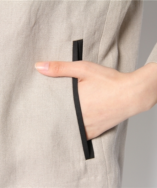 FIGARO Paris（フィガロパリ）の「リネンツイル ノーカラージャケット（ノーカラージャケット・レディース・アイボリー・36）」の8枚目の写真