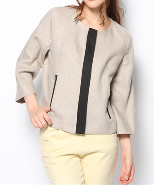 FIGARO Paris（フィガロパリ）の「リネンツイル ノーカラージャケット（ノーカラージャケット・レディース・アイボリー・36）」の12枚目の写真