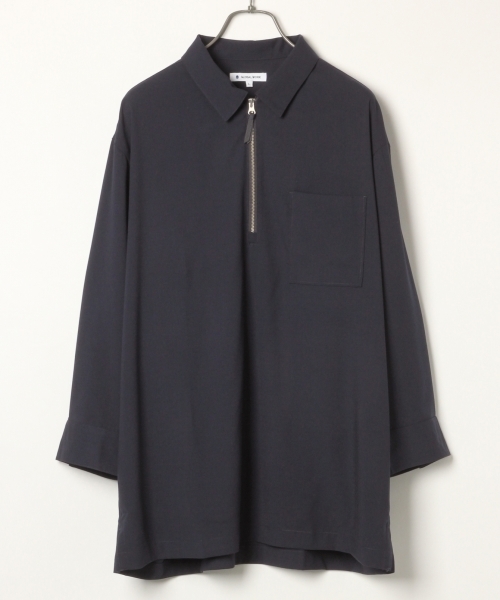 GLOBAL WORK(グローバルワーク)の「TRハーフZIPシャツプルオーバー/801559(シャツ/ブラウス・メンズ・ネイビー/ワインレッド/グレー・MEDIUM/LARGE)」の1枚目の写真