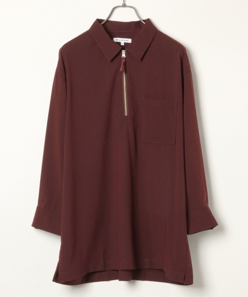 GLOBAL WORK(グローバルワーク)の「TRハーフZIPシャツプルオーバー/801559(シャツ/ブラウス・メンズ・ネイビー/ワインレッド/グレー・MEDIUM/LARGE)」の3枚目の写真
