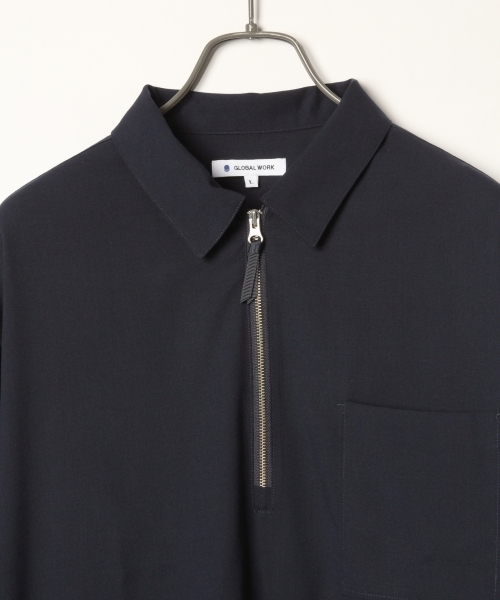 GLOBAL WORK(グローバルワーク)の「TRハーフZIPシャツプルオーバー/801559(シャツ/ブラウス・メンズ・ネイビー/ワインレッド/グレー・MEDIUM/LARGE)」の5枚目の写真