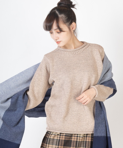 aran WOOLLEN MILLS(アランウーレンミルズ)の「メリノウール ロールネックセーター ユニセックス(ニット/セーター・メンズ・ネイビー/ライトブラウン/グレイッシュブルー/ダークグレー・SMALL/MEDIUM/LARGE/X-SMALL)」の9枚目の写真