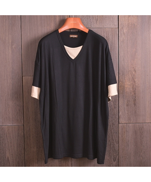 ARCHIVER(アーカイバ)の「【Bl】フェイクVネック半袖カットソー 無地(Tシャツ/カットソー・レディース・チャコールグレー/カーキ/ピンク/マルチ/ブラック・MEDIUM/LARGE)」の9枚目の写真