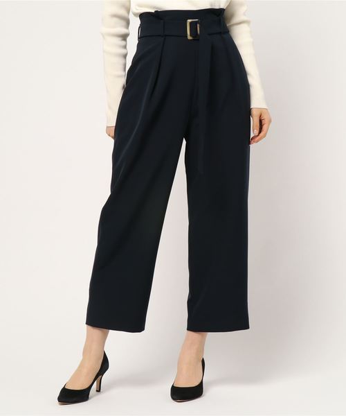 YECCA VECCA(イェッカヴェッカ)の「P.ダブルクロスワイドパンツ(その他パンツ・レディース・ネイビー/カーキ/ライトベージュ・SMALL/MEDIUM)」の1枚目の写真