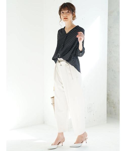 YECCA VECCA(イェッカヴェッカ)の「P.ダブルクロスワイドパンツ(その他パンツ・レディース・ネイビー/カーキ/ライトベージュ・SMALL/MEDIUM)」の14枚目の写真