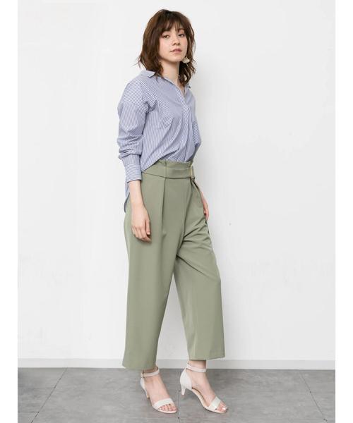 YECCA VECCA(イェッカヴェッカ)の「P.ダブルクロスワイドパンツ(その他パンツ・レディース・ネイビー/カーキ/ライトベージュ・SMALL/MEDIUM)」の5枚目の写真