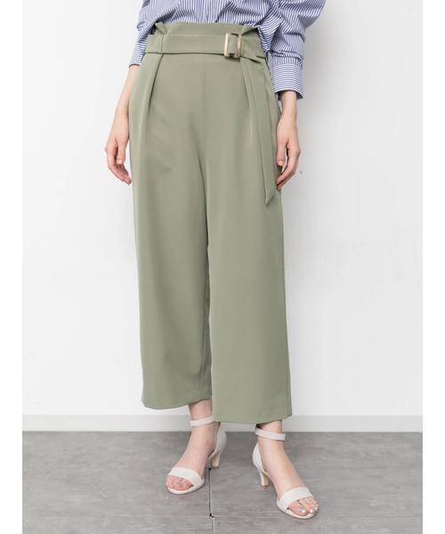 YECCA VECCA(イェッカヴェッカ)の「P.ダブルクロスワイドパンツ(その他パンツ・レディース・ネイビー/カーキ/ライトベージュ・SMALL/MEDIUM)」の3枚目の写真