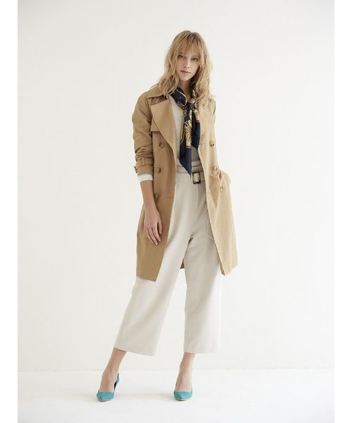 YECCA VECCA(イェッカヴェッカ)の「P.ダブルクロスワイドパンツ(その他パンツ・レディース・ネイビー/カーキ/ライトベージュ・SMALL/MEDIUM)」の2枚目の写真