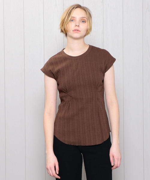 BEAUTY&YOUTH UNITED ARROWS(ビューティーアンドユースユナイテッドアローズ)の「<R JUBILEE>RIB FRENCH SLEEVE PULLOVER/カットソー. о(Tシャツ/カットソー・レディース・ライム/ネイビー/ホワイト/ブラウン・MEDIUM)」の3枚目の写真