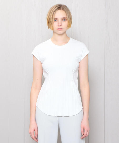BEAUTY&YOUTH UNITED ARROWS(ビューティーアンドユースユナイテッドアローズ)の「<R JUBILEE>RIB FRENCH SLEEVE PULLOVER/カットソー. о(Tシャツ/カットソー・レディース・ライム/ネイビー/ホワイト/ブラウン・MEDIUM)」の2枚目の写真