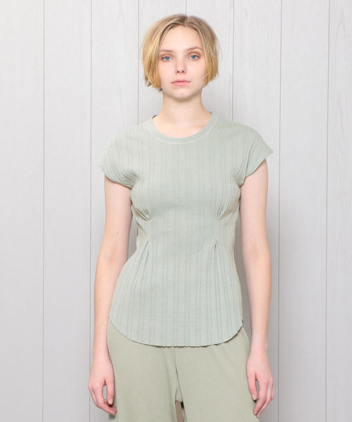 BEAUTY&YOUTH UNITED ARROWS(ビューティーアンドユースユナイテッドアローズ)の「<R JUBILEE>RIB FRENCH SLEEVE PULLOVER/カットソー. о(Tシャツ/カットソー・レディース・ライム/ネイビー/ホワイト/ブラウン・MEDIUM)」の4枚目の写真