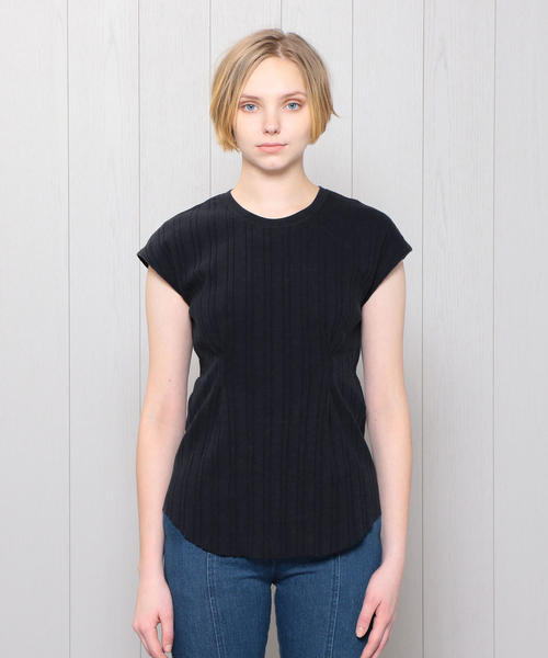 BEAUTY&YOUTH UNITED ARROWS(ビューティーアンドユースユナイテッドアローズ)の「<R JUBILEE>RIB FRENCH SLEEVE PULLOVER/カットソー. о(Tシャツ/カットソー・レディース・ライム/ネイビー/ホワイト/ブラウン・MEDIUM)」の5枚目の写真