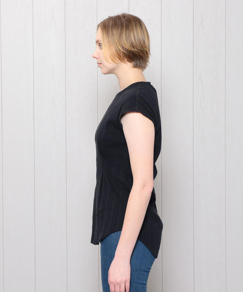 BEAUTY&YOUTH UNITED ARROWS(ビューティーアンドユースユナイテッドアローズ)の「<R JUBILEE>RIB FRENCH SLEEVE PULLOVER/カットソー. о(Tシャツ/カットソー・レディース・ライム/ネイビー/ホワイト/ブラウン・MEDIUM)」の6枚目の写真