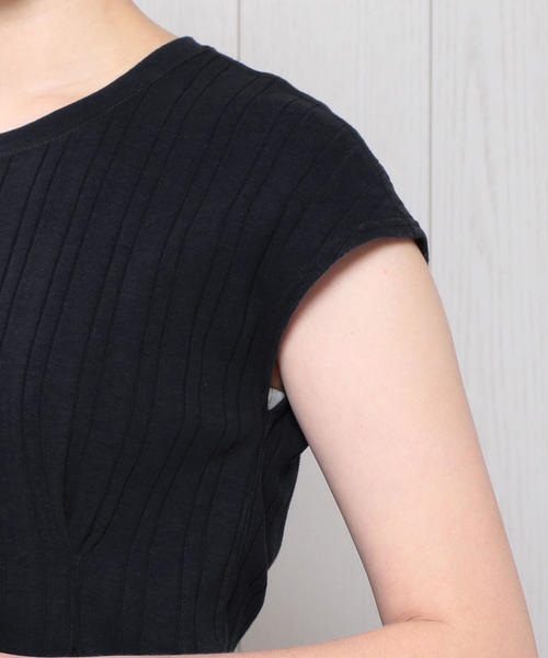 BEAUTY&YOUTH UNITED ARROWS(ビューティーアンドユースユナイテッドアローズ)の「<R JUBILEE>RIB FRENCH SLEEVE PULLOVER/カットソー. о(Tシャツ/カットソー・レディース・ライム/ネイビー/ホワイト/ブラウン・MEDIUM)」の12枚目の写真