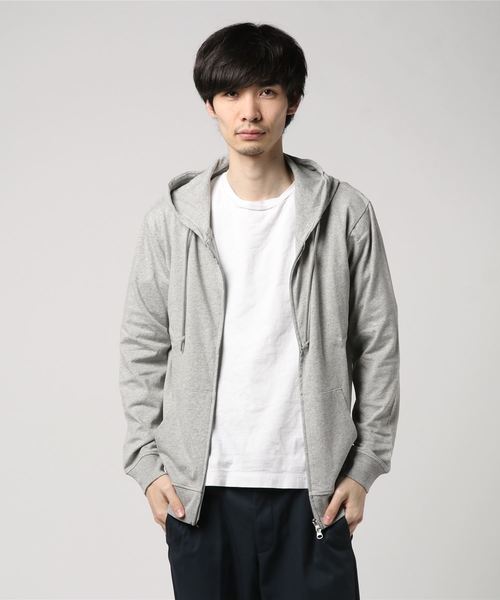 PARKS TOKYO SELECT(パークストウキョウセレクト)の「【BS】天竺空紡糸ジップアップパーカー(パーカー・メンズ・ブラック/ベージュ/ネイビー/杢グレー・MEDIUM/LARGE)」の2枚目の写真