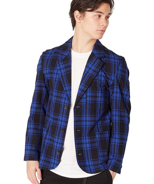 improves(インプローブス)の「チェック柄テーラードジャケット(テーラードジャケット)」|ブルー