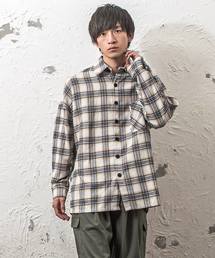 長袖 チェック ドルマンスリーブ ルーズシルエット シャツ