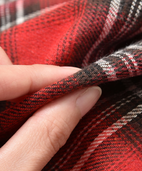 MinoriTY(マイノリティ)の「長袖 チェック ドルマンスリーブ ルーズシルエット シャツ(シャツ/ブラウス・メンズ・ブラック/ベージュ/レッド・M/L)」の14枚目の写真