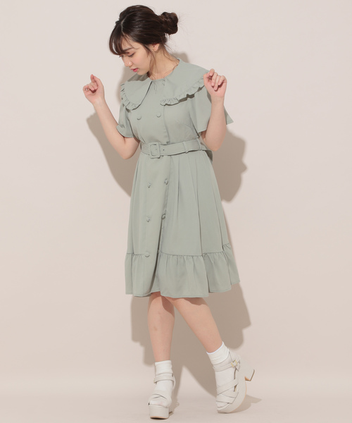 apres jour（アプレジュール）の「フリル襟ダブルボタンワンピース【ZOZOTOWN限定アイテム】（ワンピース・レディース・ダークブラウン/ライトグリーン/ライトベージュ/モカ・フリー）」の22枚目の写真