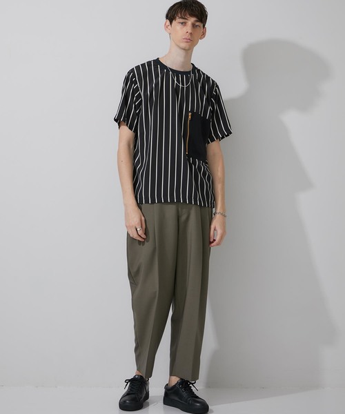 STUDIOUS（ステュディオス）の「【STUDIOUS】布帛ストライププルオーバー【ZOZO限定アイテム】（Tシャツ/カットソー・メンズ・ホワイト/ブラック・1/2/3）」の17枚目の写真