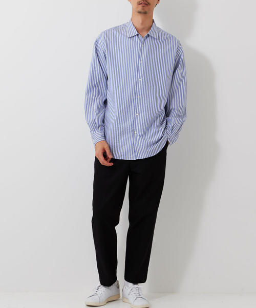 BRACTMENT（ブラクトメント）の「『BRACTMENT（ブラクトメント)』 トーマスメイソン ルーズワイド シャツ（シャツ/ブラウス・メンズ・ライトブルー/ネイビー・36/40/38）」の4枚目の写真