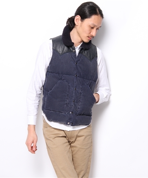 ネイビー・ブラウン ダウンベスト AMERICAN RAG CIE（アメリカンラグシー）の「ROCKY MOUNTAIN