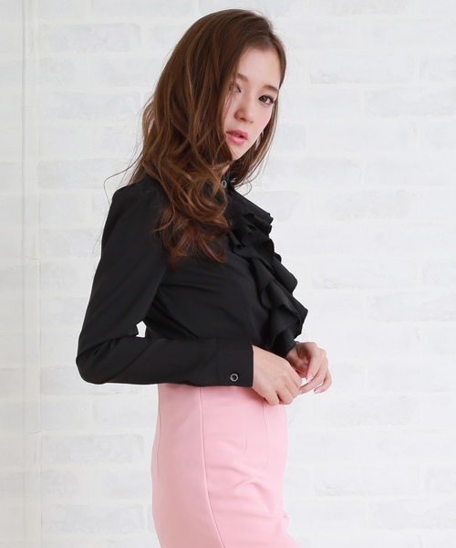 セール】丸襟フリル長袖ブラウス シャツ（シャツ/ブラウス）｜Lace