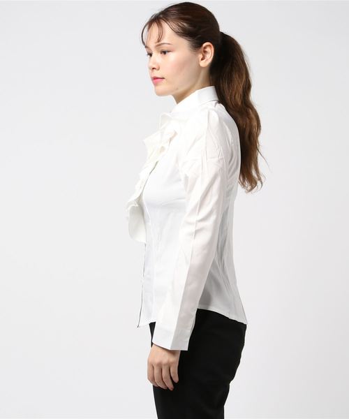【新品未使用】Bibiy. 丸襟フリル付きシャツ ホワイト Bibiy. フリル付きブラウス ホワイト ビビィ - メルカリ