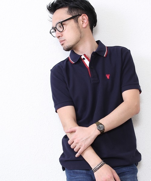 coen（コーエン）の「レギュラーポロシャツ（ポロシャツ・メンズ・オフホワイト/ライラック/ライトピンク/コバルトブルー/ケリー/ネイビー・LARGE/SMALL/MEDIUM/X-LARGE）」の4枚目の写真