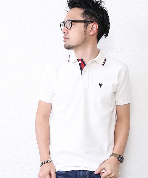 coen（コーエン）の「レギュラーポロシャツ（ポロシャツ・メンズ・オフホワイト/ライラック/ライトピンク/コバルトブルー/ケリー/ネイビー・LARGE/SMALL/MEDIUM/X-LARGE）」の2枚目の写真