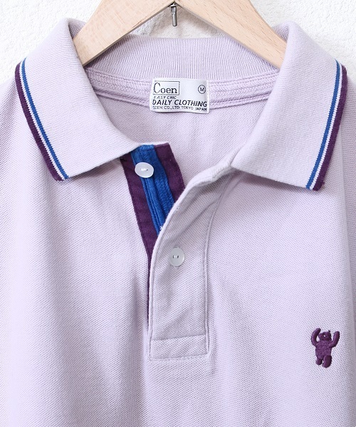 coen（コーエン）の「レギュラーポロシャツ（ポロシャツ・メンズ・オフホワイト/ライラック/ライトピンク/コバルトブルー/ケリー/ネイビー・LARGE/SMALL/MEDIUM/X-LARGE）」の10枚目の写真