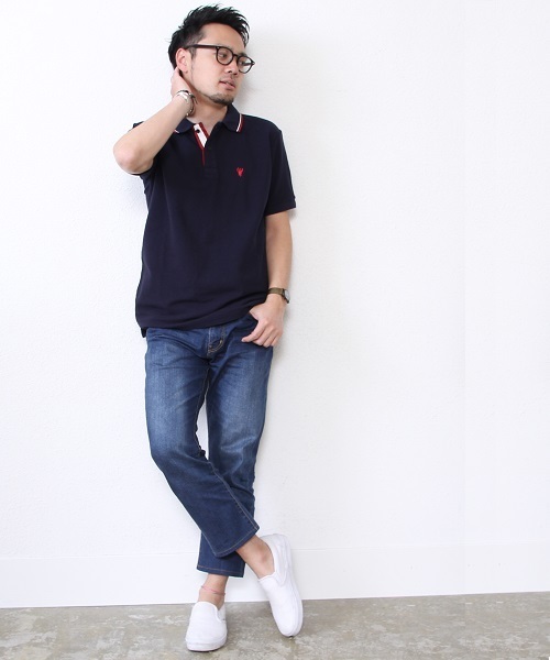 coen（コーエン）の「レギュラーポロシャツ（ポロシャツ・メンズ・オフホワイト/ライラック/ライトピンク/コバルトブルー/ケリー/ネイビー・LARGE/SMALL/MEDIUM/X-LARGE）」の7枚目の写真