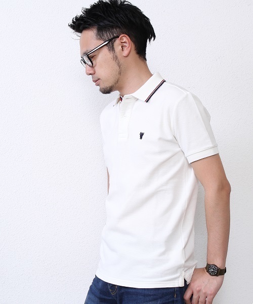 coen（コーエン）の「レギュラーポロシャツ（ポロシャツ・メンズ・オフホワイト/ライラック/ライトピンク/コバルトブルー/ケリー/ネイビー・LARGE/SMALL/MEDIUM/X-LARGE）」の8枚目の写真