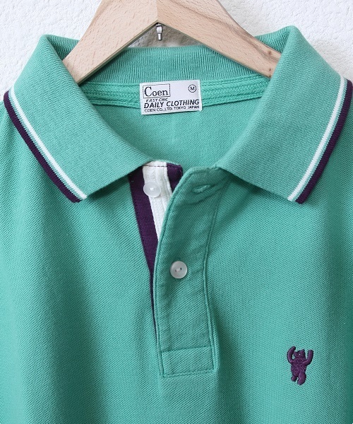 coen（コーエン）の「レギュラーポロシャツ（ポロシャツ・メンズ・オフホワイト/ライラック/ライトピンク/コバルトブルー/ケリー/ネイビー・LARGE/SMALL/MEDIUM/X-LARGE）」の15枚目の写真