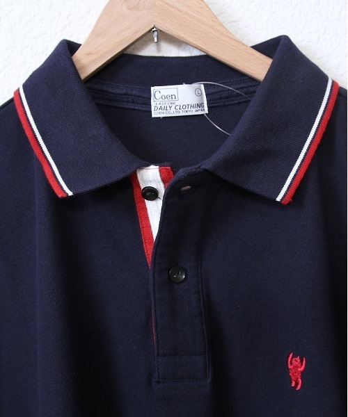coen（コーエン）の「レギュラーポロシャツ（ポロシャツ・メンズ・オフホワイト/ライラック/ライトピンク/コバルトブルー/ケリー/ネイビー・LARGE/SMALL/MEDIUM/X-LARGE）」の9枚目の写真
