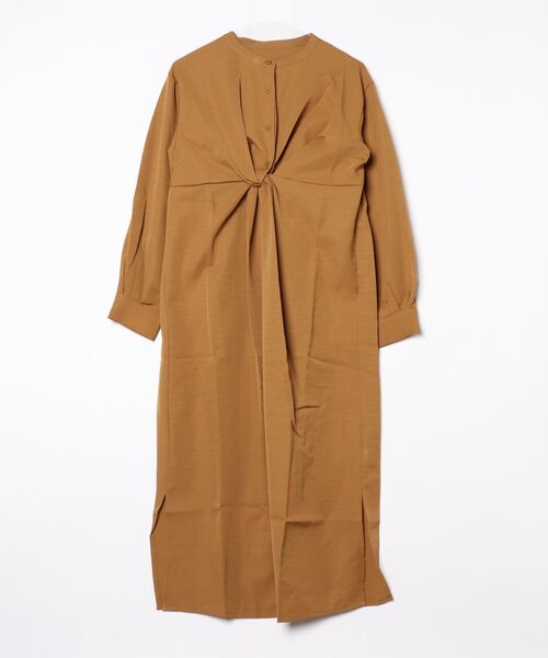 STYLEBLOCK(スタイルブロック)の「Eツイルフロントツイストシャツマキシワンピース(シャツワンピース・レディース・ライトベージュ/ホワイト/ブラック/グリーン/ベージュ・M)」の4枚目の写真