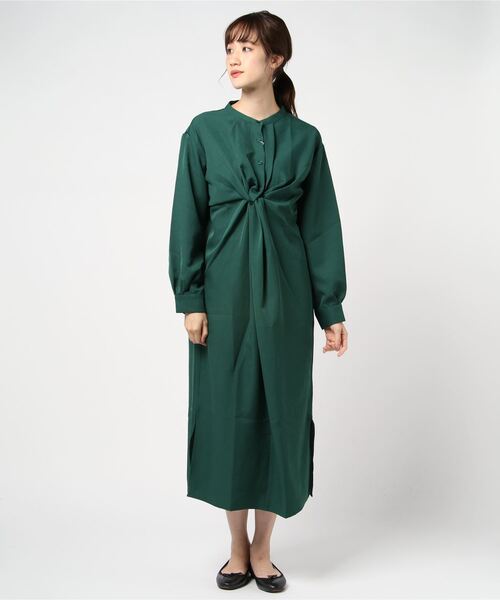 STYLEBLOCK(スタイルブロック)の「Eツイルフロントツイストシャツマキシワンピース(シャツワンピース・レディース・ライトベージュ/ホワイト/ブラック/グリーン/ベージュ・M)」の5枚目の写真