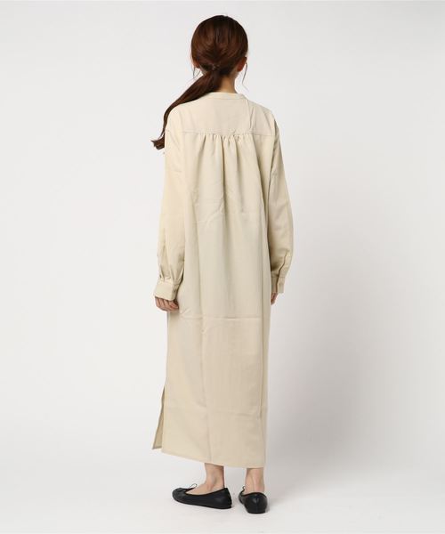 STYLEBLOCK(スタイルブロック)の「Eツイルフロントツイストシャツマキシワンピース(シャツワンピース・レディース・ライトベージュ/ホワイト/ブラック/グリーン/ベージュ・M)」の7枚目の写真
