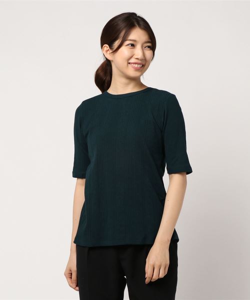 KOBE LETTUCE(コウベレタス)の「バックリボン五分袖カットソー(Tシャツ/カットソー・レディース・ブラック/ダークグリーン/ベージュ/ブラウン/レンガ・FREE)」の13枚目の写真