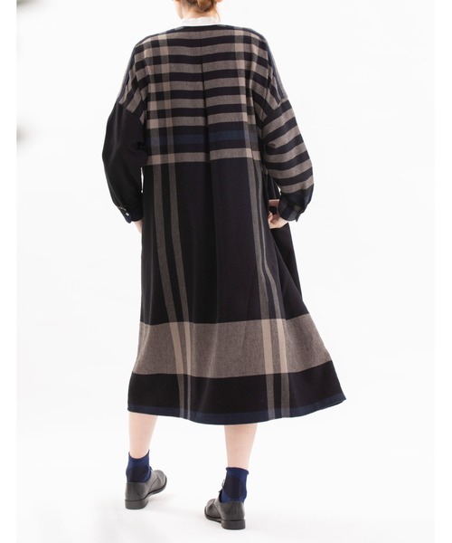 新品タグ付✨ nop de nod ギンガムパネルチェック ワンピース ゆったり 楽天市場】リネンコットンギンガムパネルチェックスタンドカラー