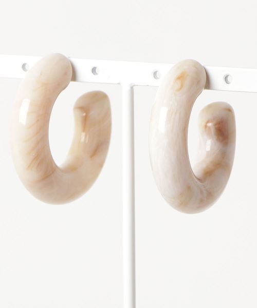 DouDou(ドゥドゥ)の「マーブルピアス(ピアス(両耳用)・レディース・オフホワイト/グリーン系その他・FREE)」の2枚目の写真