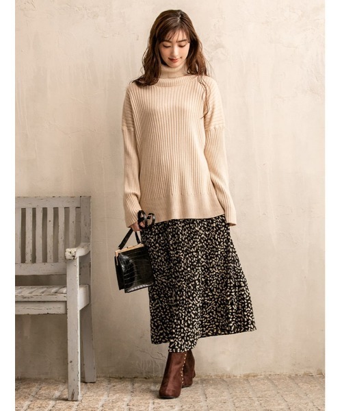 fifth（フィフス）の「サイドスリットタートルリブニット（ニット/セーター・レディース・ブラウン/ベージュ・MEDIUM）」の5枚目の写真