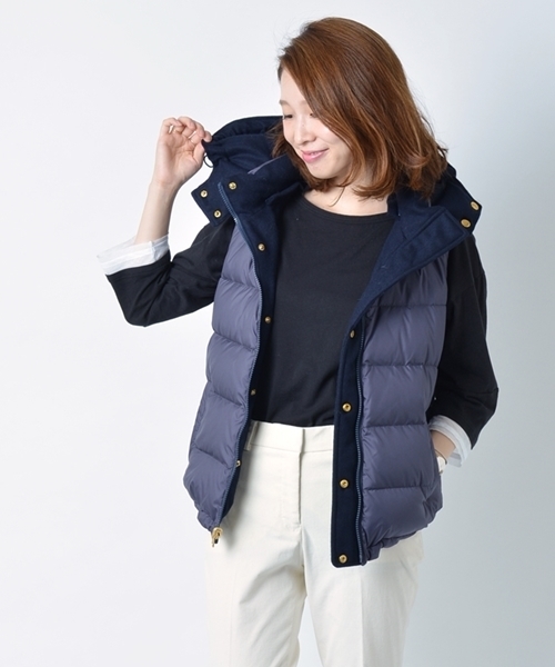 SHIPS for women(シップスフォーウィメン)の「無地 リバーシブルダウンベスト◇(ダウンベスト・レディース・ブラック/ネイビー・38/36)」の11枚目の写真