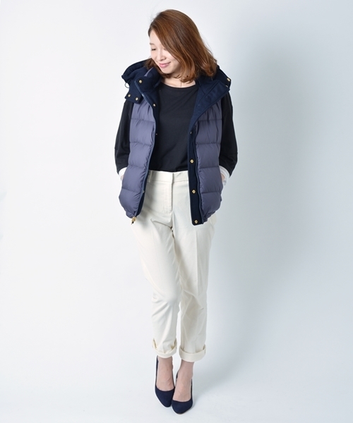 SHIPS for women(シップスフォーウィメン)の「無地 リバーシブルダウンベスト◇(ダウンベスト・レディース・ブラック/ネイビー・38/36)」の12枚目の写真