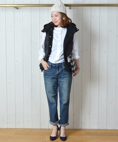 SHIPS for women(シップスフォーウィメン)の「無地 リバーシブルダウンベスト◇(ダウンベスト・レディース・ブラック/ネイビー・38/36)」の5枚目の写真