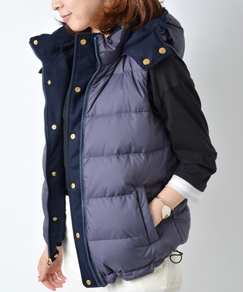 SHIPS for women(シップスフォーウィメン)の「無地 リバーシブルダウンベスト◇(ダウンベスト・レディース・ブラック/ネイビー・38/36)」の21枚目の写真